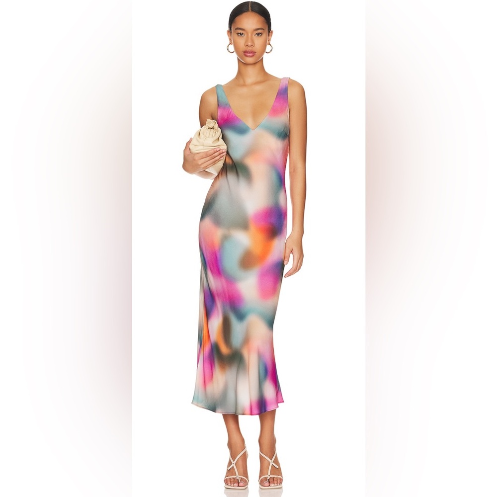 LNA Pink Orange Bodycon Cocktail Dress
